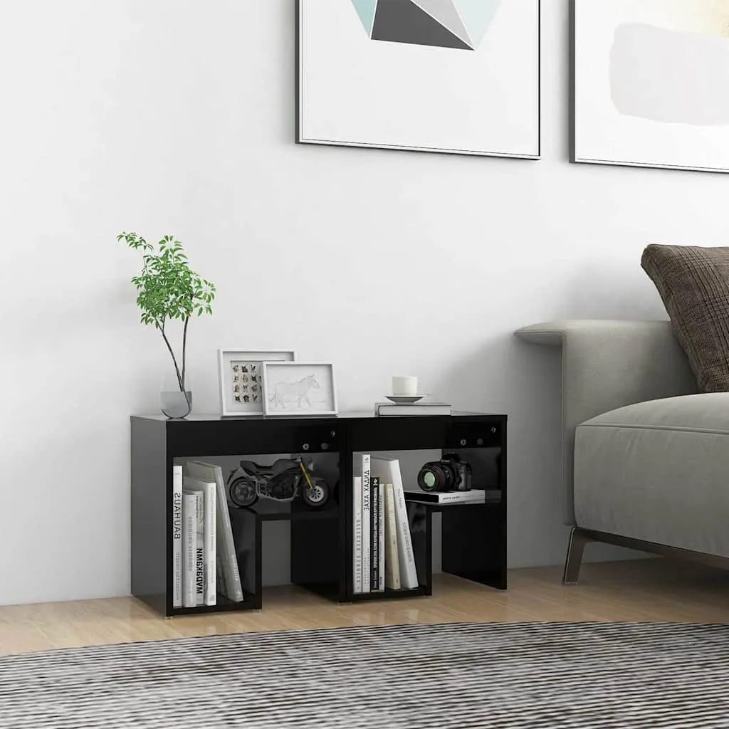 vidaXL Noćni ormarići 2 kom crni 40 x 30 x 40 cm od konstruiranog drva - Venlo