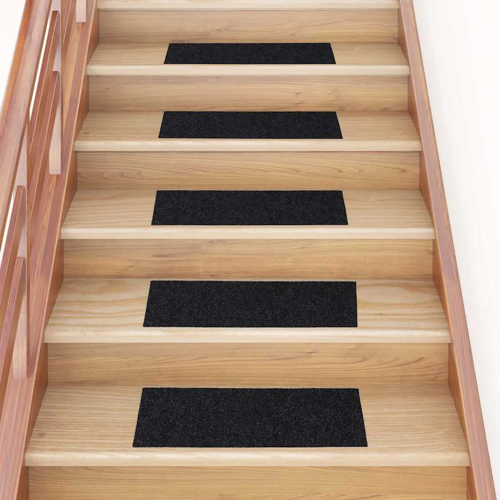 vidaXL Prostirke za stepenice samoljepljive 15 kom 60x25 cm crne pravokutne - Venlo