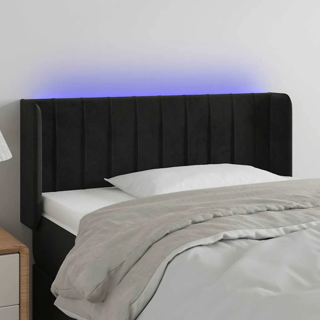 vidaXL LED uzglavlje crno 103x16x78/88 cm baršunasto - Venlo