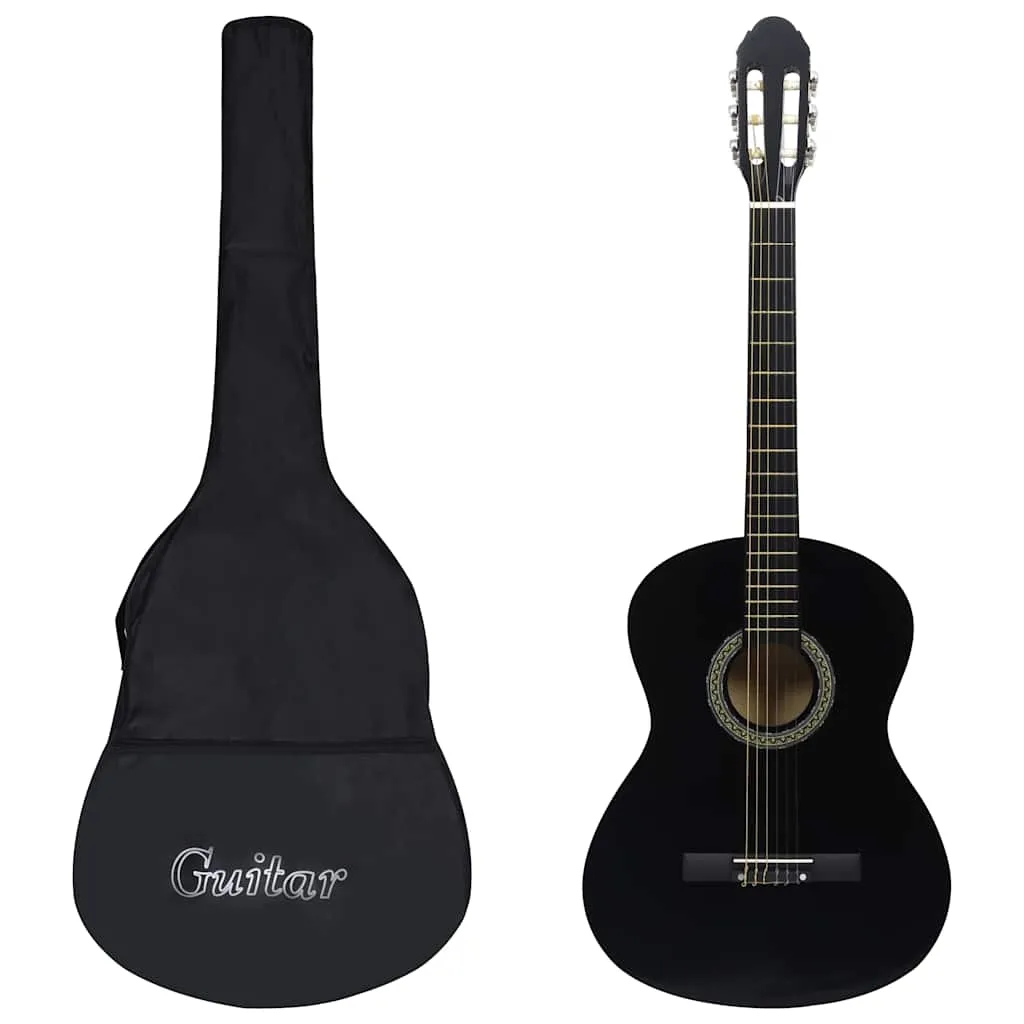 vidaxl klasična gitara za početnike s torbom crna 4/4 39 " - slika 1