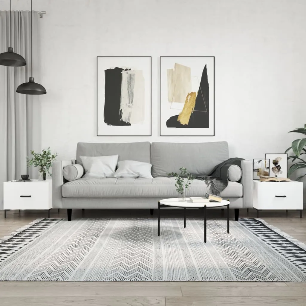 vidaXL Stolići za kavu 2 kom sjajni bijeli 50x50x40 konstruirano drvo - Venlo