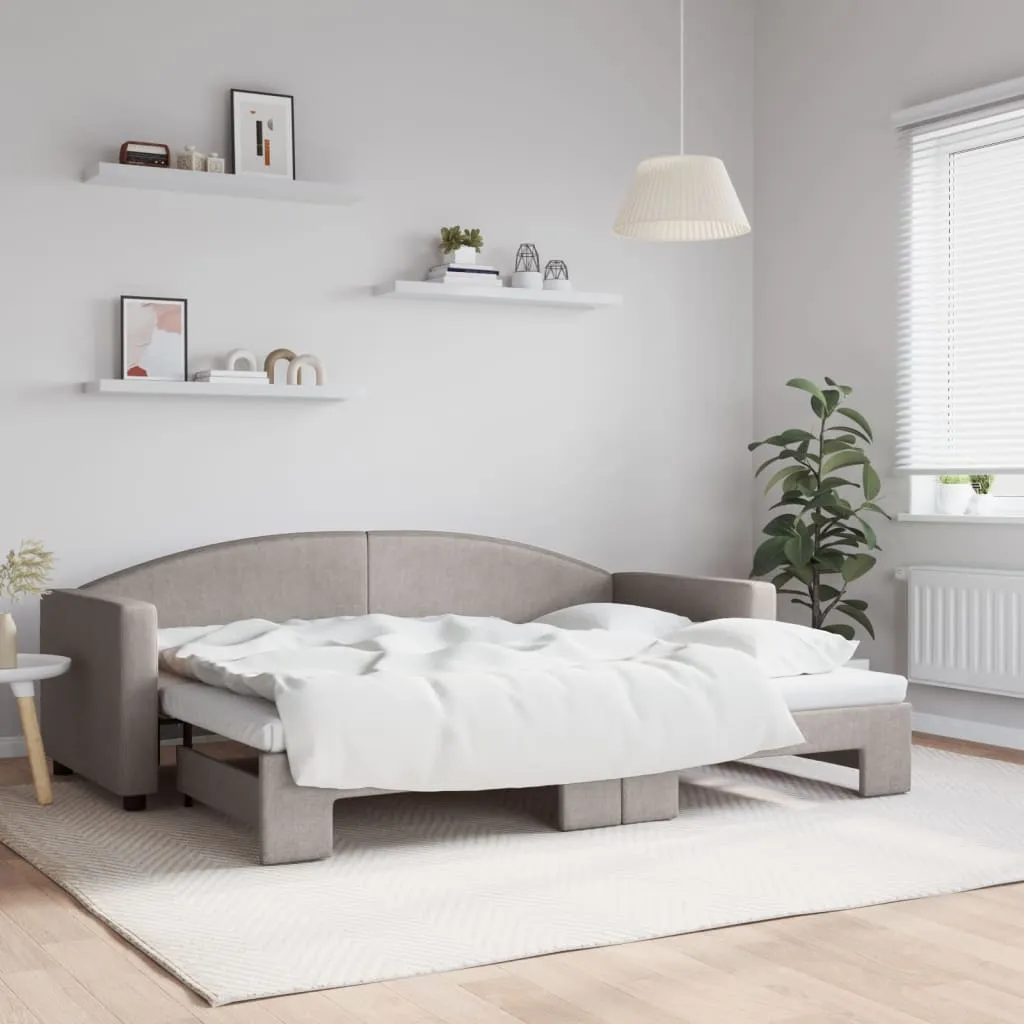 vidaXL Dnevni krevet na razvlačenje smeđesivi 80 x 200 cm od tkanine - Venlo