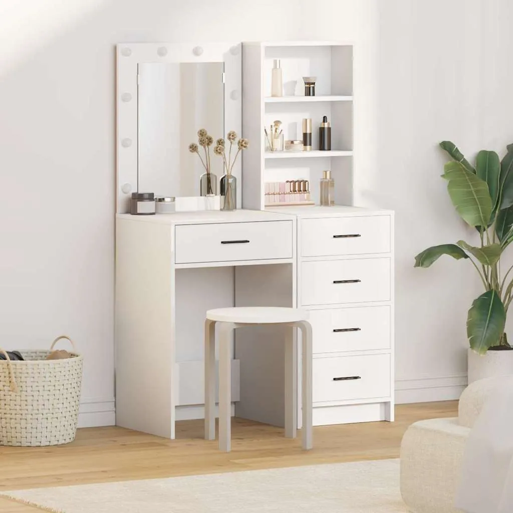 vidaXL Toaletni stol 2 kom. Bijelo 50 x 41 x 135 cm Konstruirano drvo - Venlo