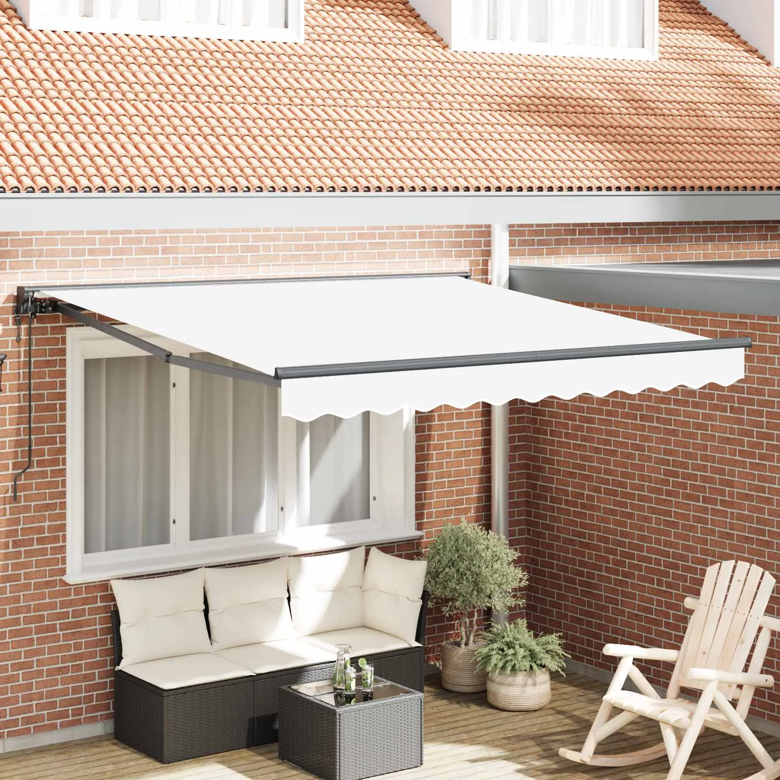 vidaXL Okvir tende Bijela 350 x 250 cm Poliester s PU premazom - Venlo