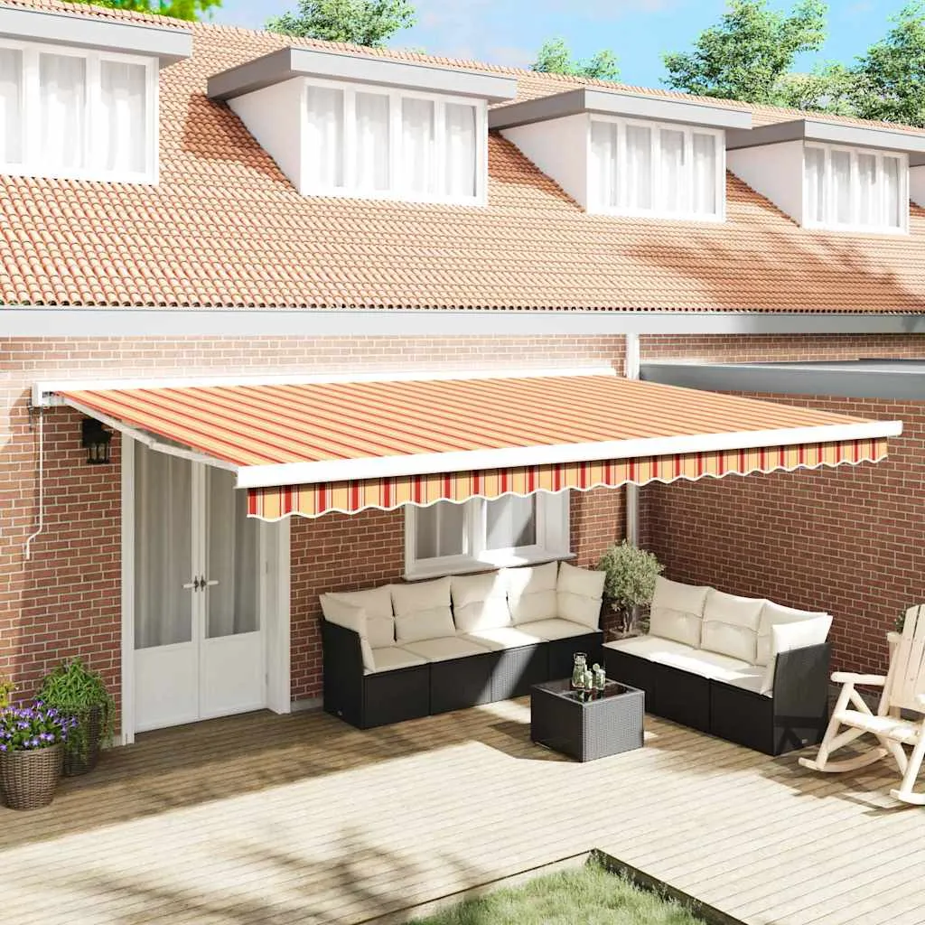 vidaXL Povlačivi tende Žuta i narančasta 500 x 300 x 165 cm - Venlo