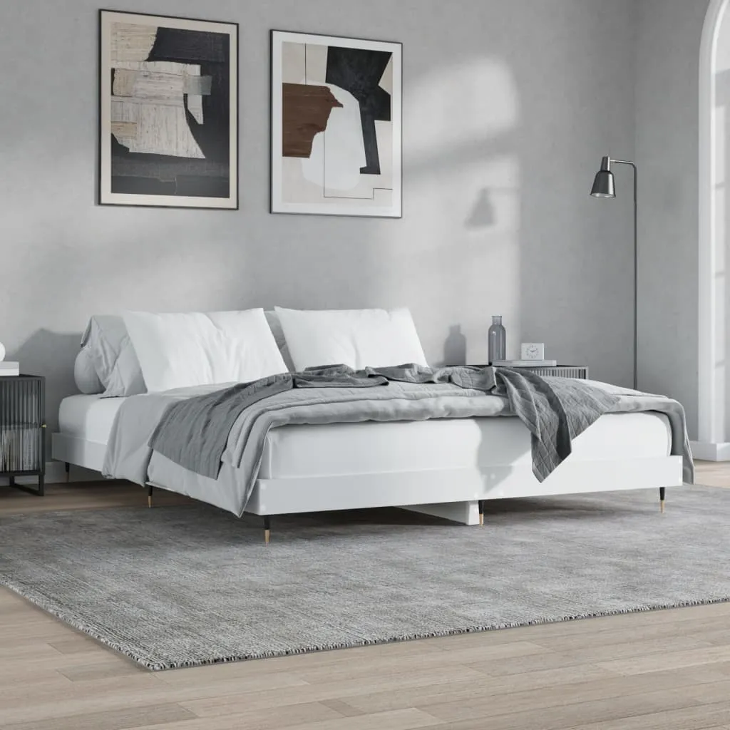 vidaXL Okvir za krevet bijeli 200 x 200 cm od konstruiranog drva - Venlo