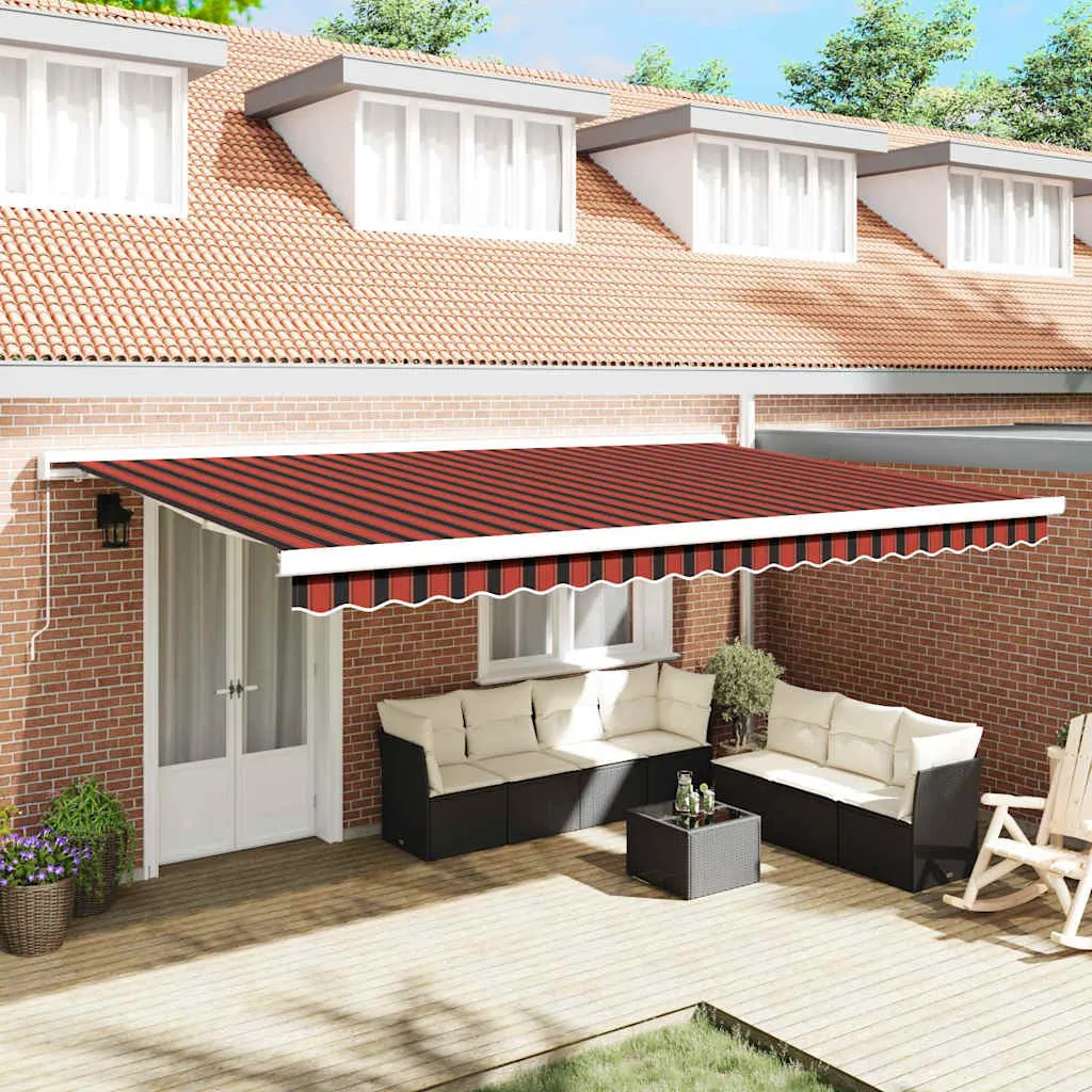 vidaXL Povlačivi tende Crvena i Crna 500 × 300 cm Platno i Aluminij - Venlo
