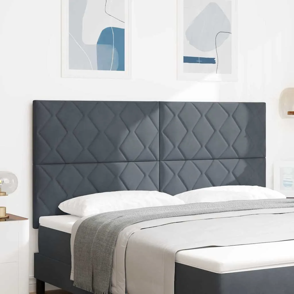 vidaXL LED glava kreveta Tamno siva 180 cm Baršun - Venlo