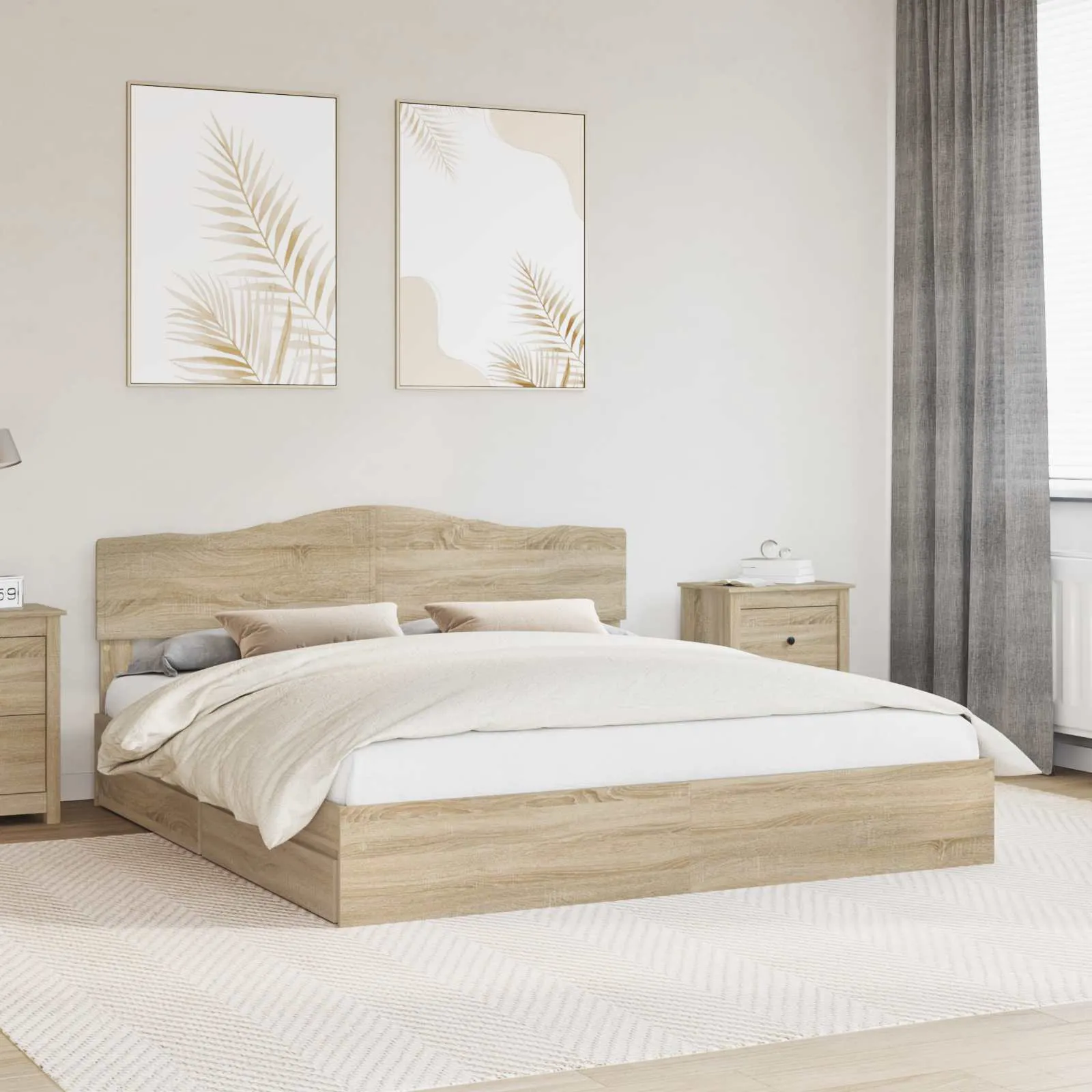 vidaXL Krevet s od storage Sonoma hrast 180 x 200 cm Konstruirano drvo - Venlo