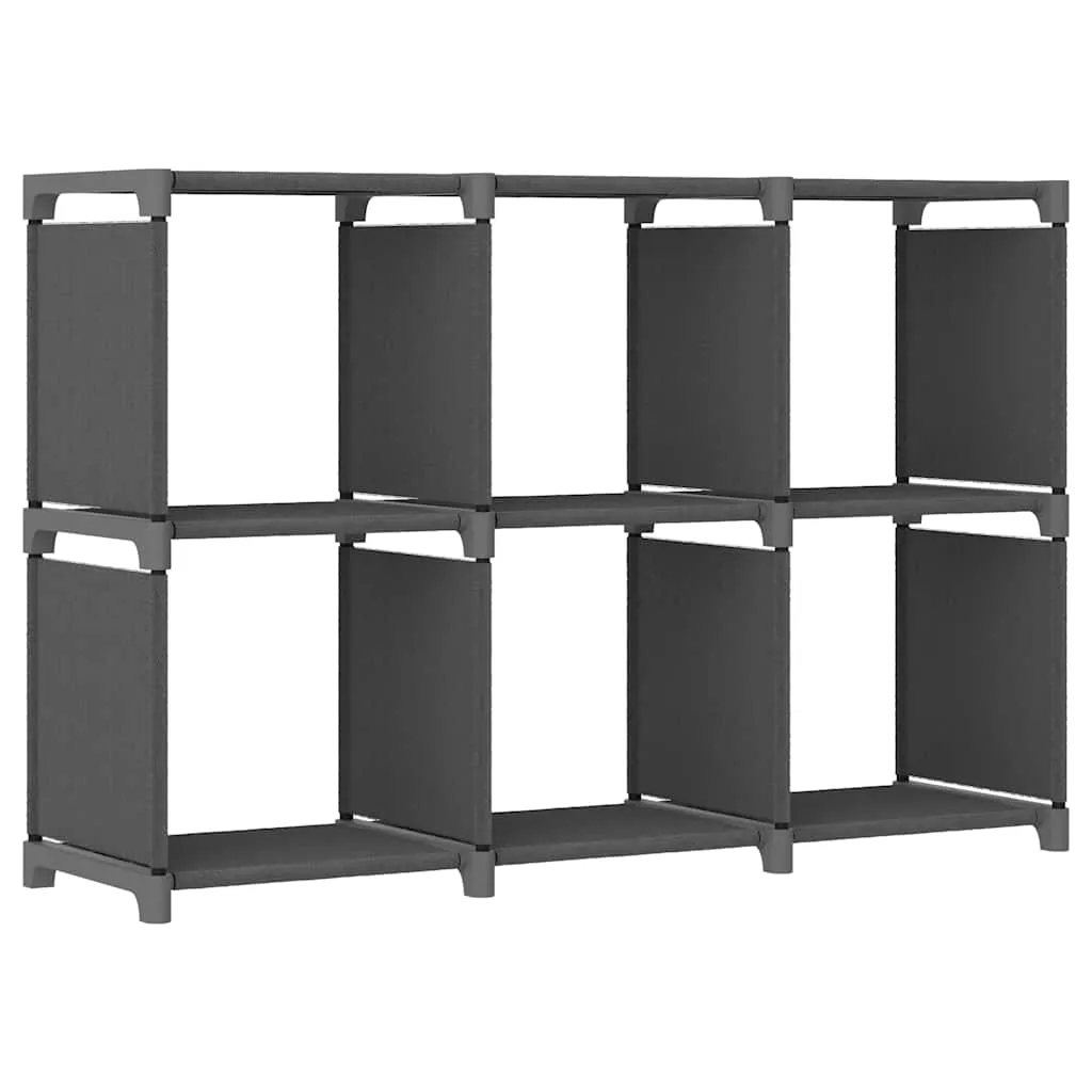 vidaXL Police za izlaganje sa 6 kocki od tkanine 103x30x72,5 cm sive - Venlo