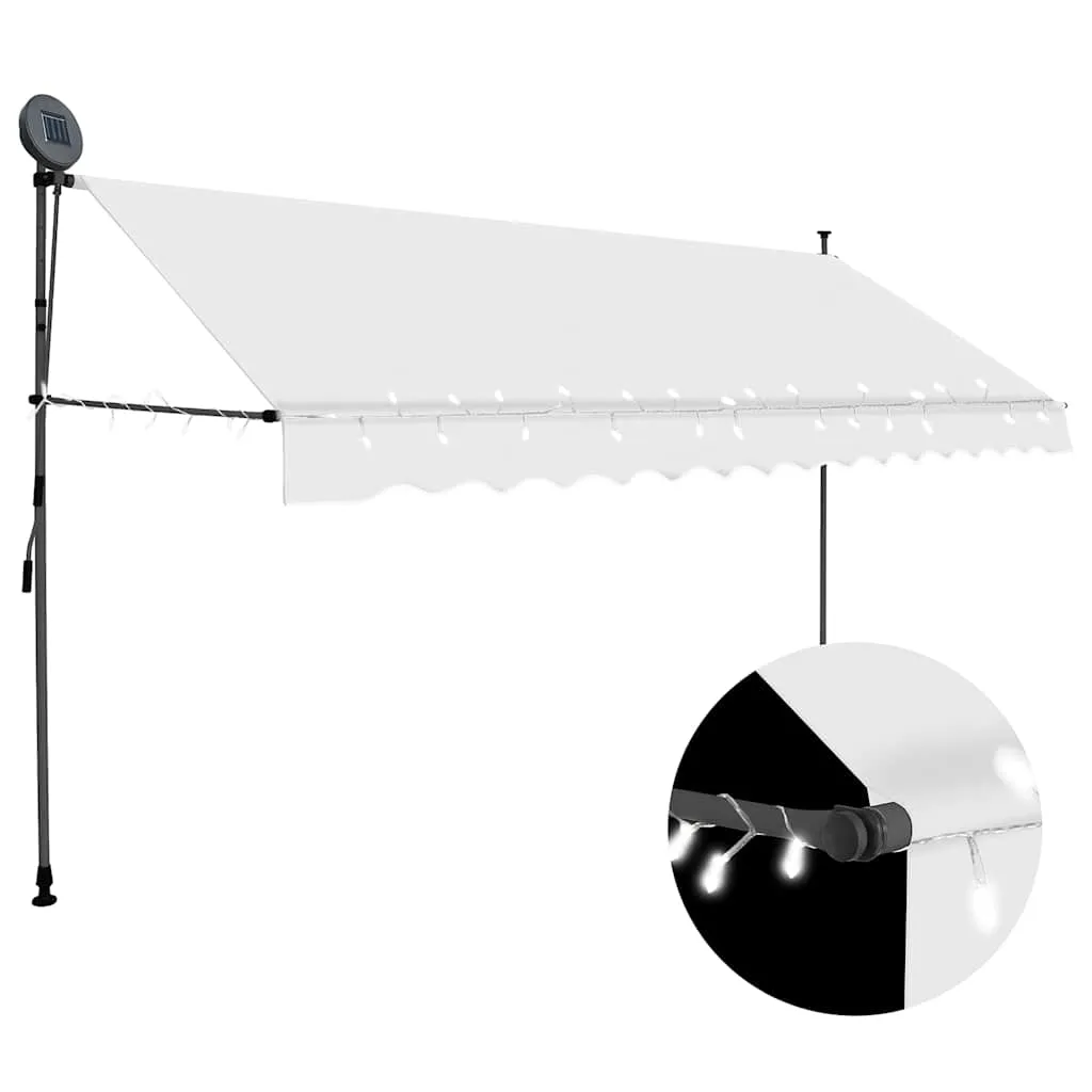 vidaXL Tenda na ručno uvlačenje s LED svjetlima 350 cm krem - Venlo