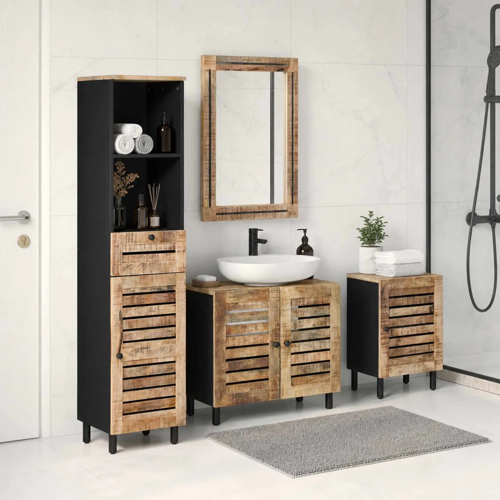vidaXL Set ormarića za kupaonicu 4 kom. Prirodna 38 x 33 x 160 cm - Venlo