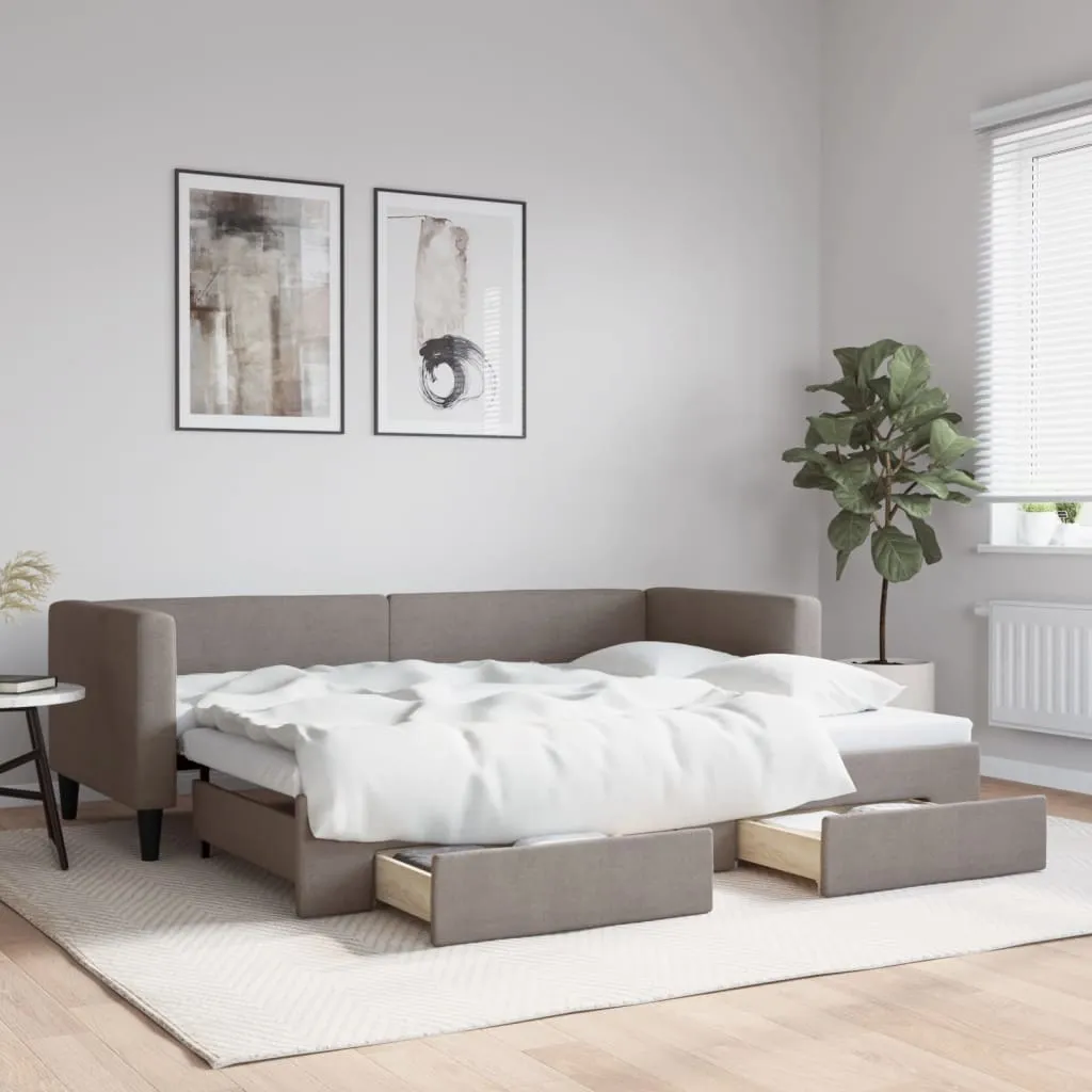 vidaXL Dnevni krevet na razvlačenje smeđesivi 80 x 200 cm od tkanine - Venlo