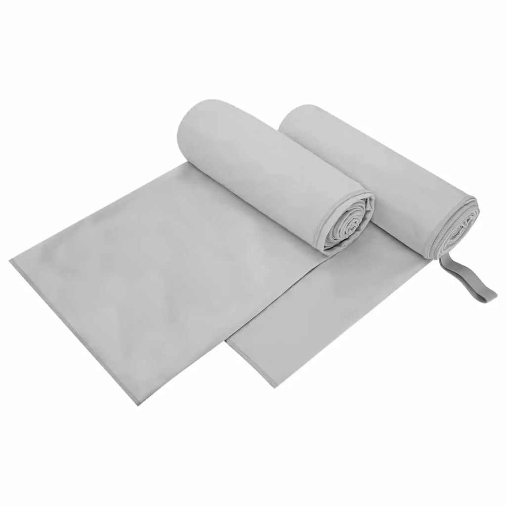 vidaxl sportski ručnici 2 kom. siva 200 x 100 cm - slika 1