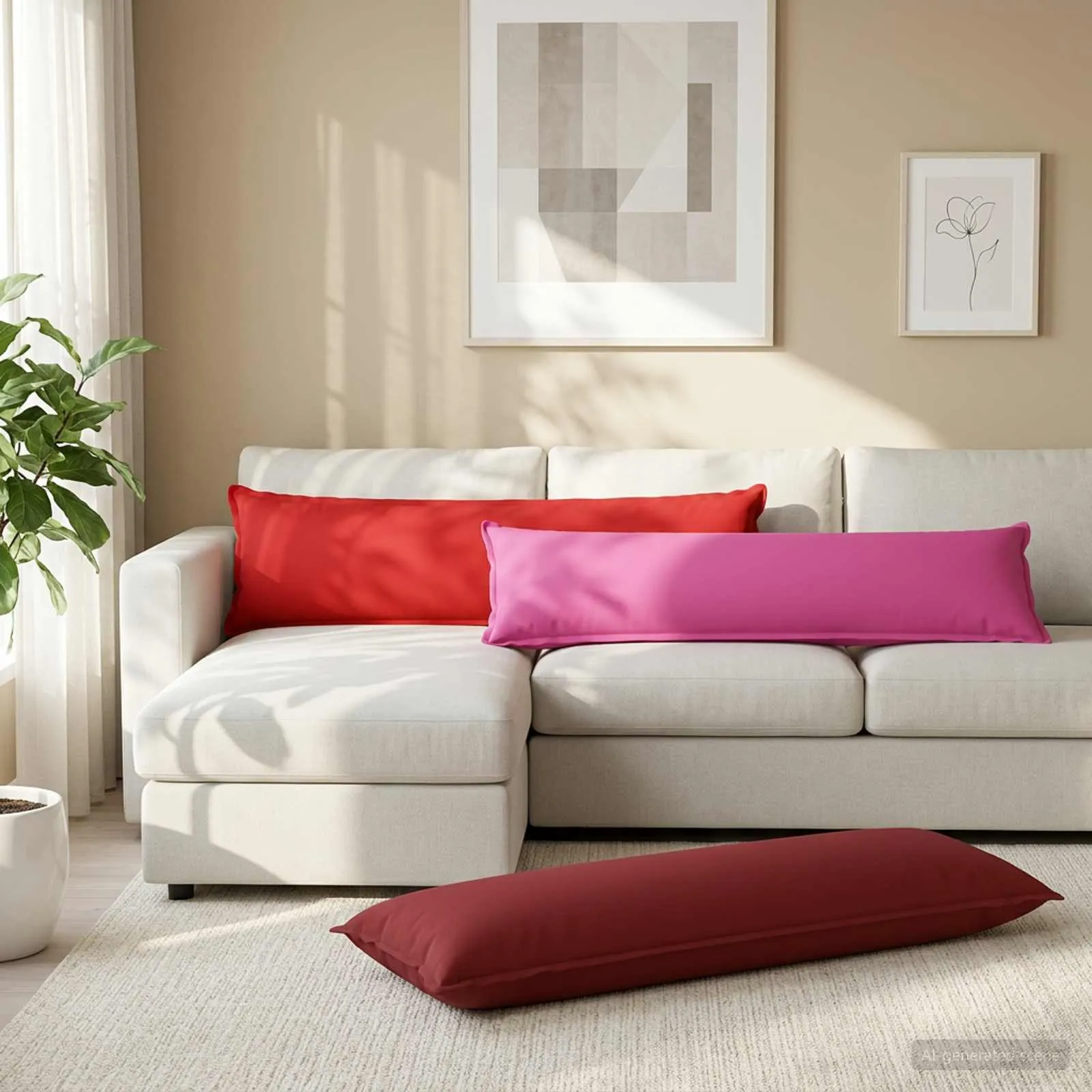 vidaxl presvlaka za jastuk 2 kom. houten vinska crvena 40 x 145 cm - slika 1