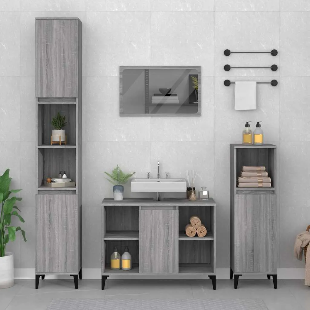 vidaXL Ormarić za umivaonik boja hrasta sonome 80x33x60 cm drveni - Venlo