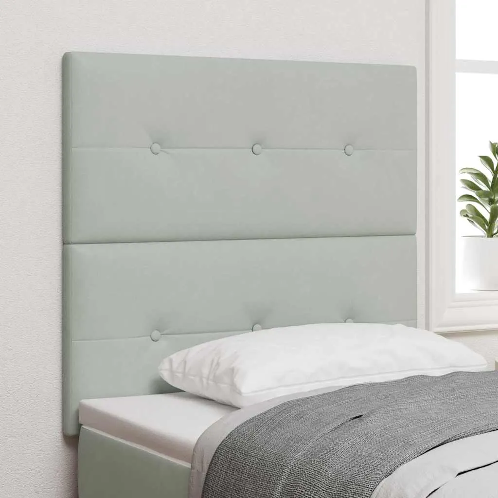 vidaXL LED glava kreveta s LED trakama Svijetlo siva 100 cm Baršun - Venlo