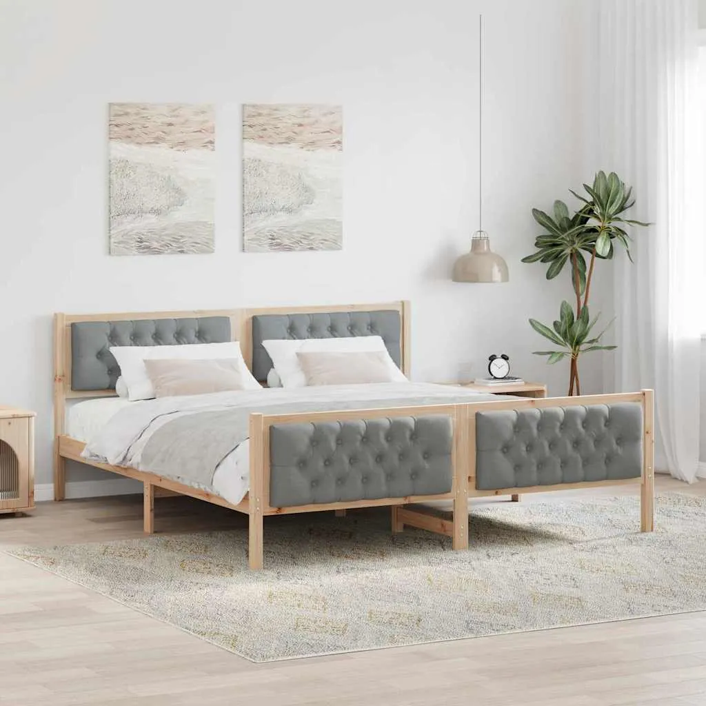vidaXL Krevetna konstrukcija s uzglavljem Svijetlo siva 180 x 200 cm - Venlo