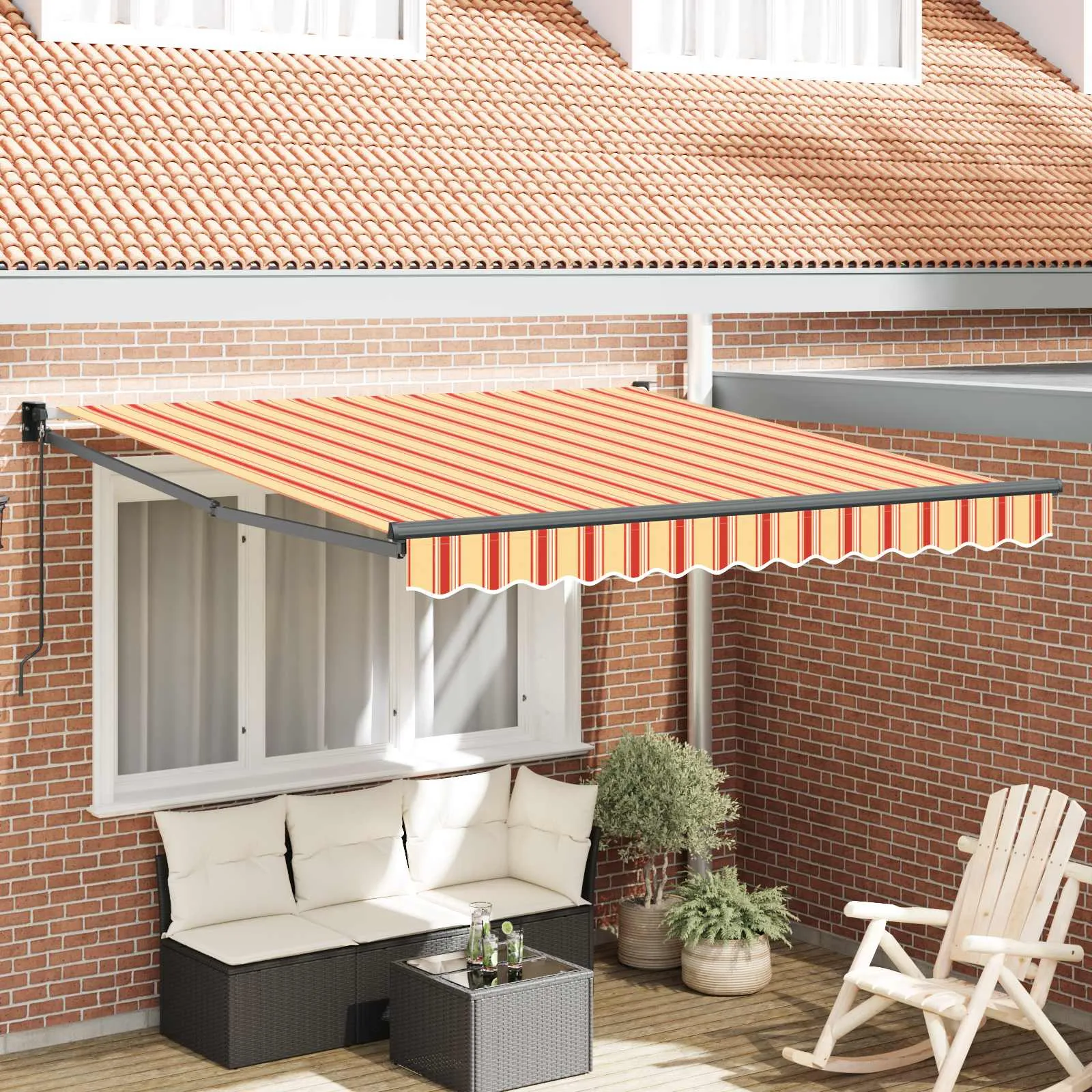 vidaXL Povlačivi tende Žuta i narančasta 300 x 250 cm - Venlo