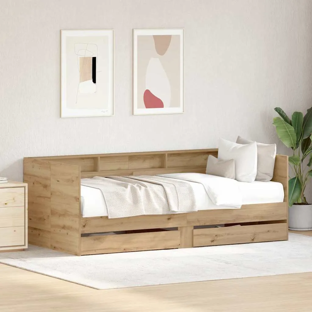 vidaXL Krevet na dan Umjetnički hrast 90 x 190 cm Konstruirano drvo - Venlo