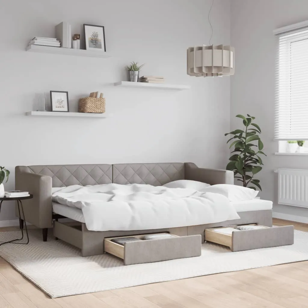 vidaXL Dnevni krevet na razvlačenje smeđesivi 80 x 200 cm od tkanine - Venlo