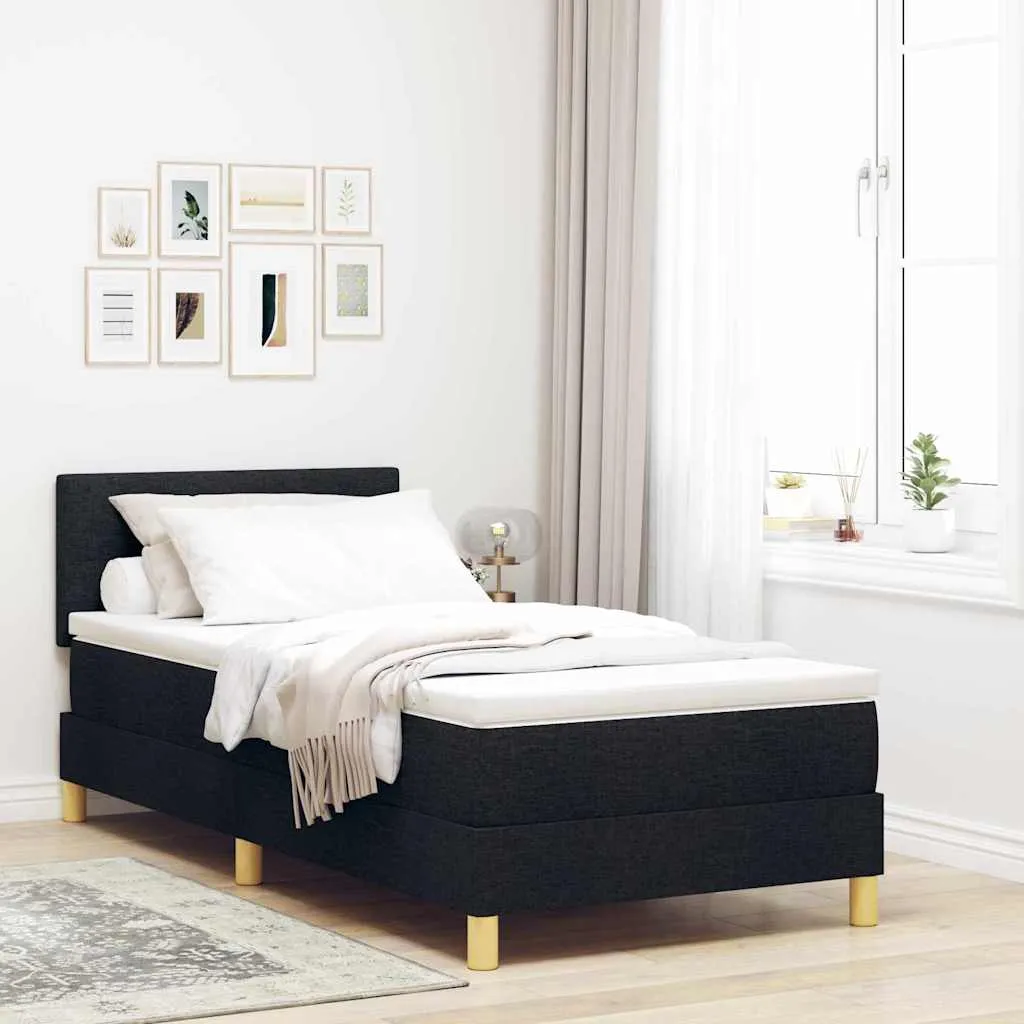 vidaXL Krevet s opruga kutije s jastukom Crna 80 x 200 cm tkanina - Venlo