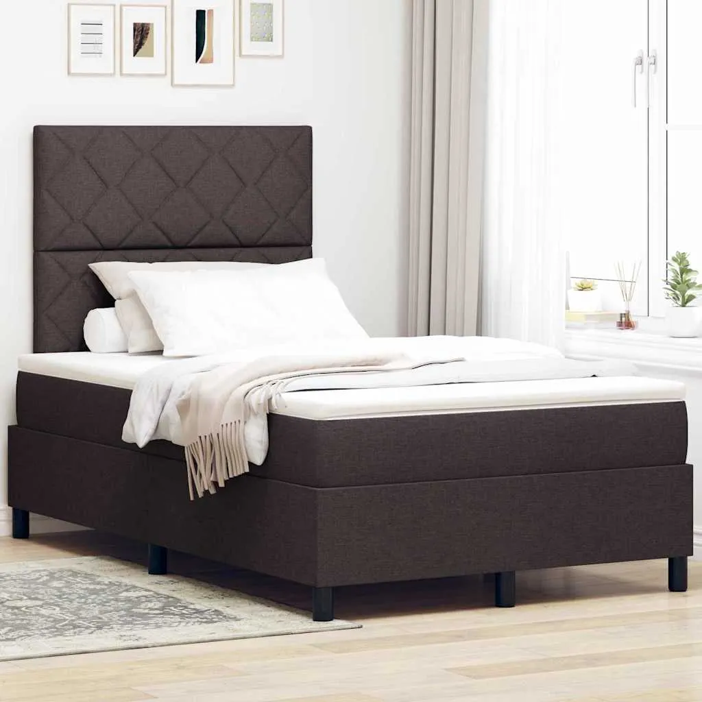 vidaXL Krevet s opruga kutije Tamno smeđa 120 x 190 cm tkanina - Venlo