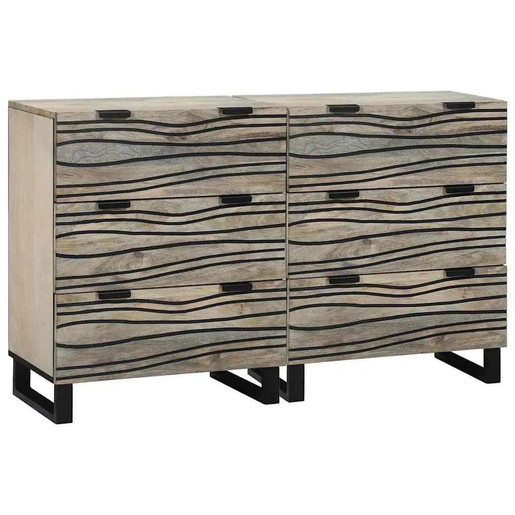 vidaXL Set komoda 2 kom. Bijela 120 x 33 x 75 cm Čvrsto drvo manga - Venlo