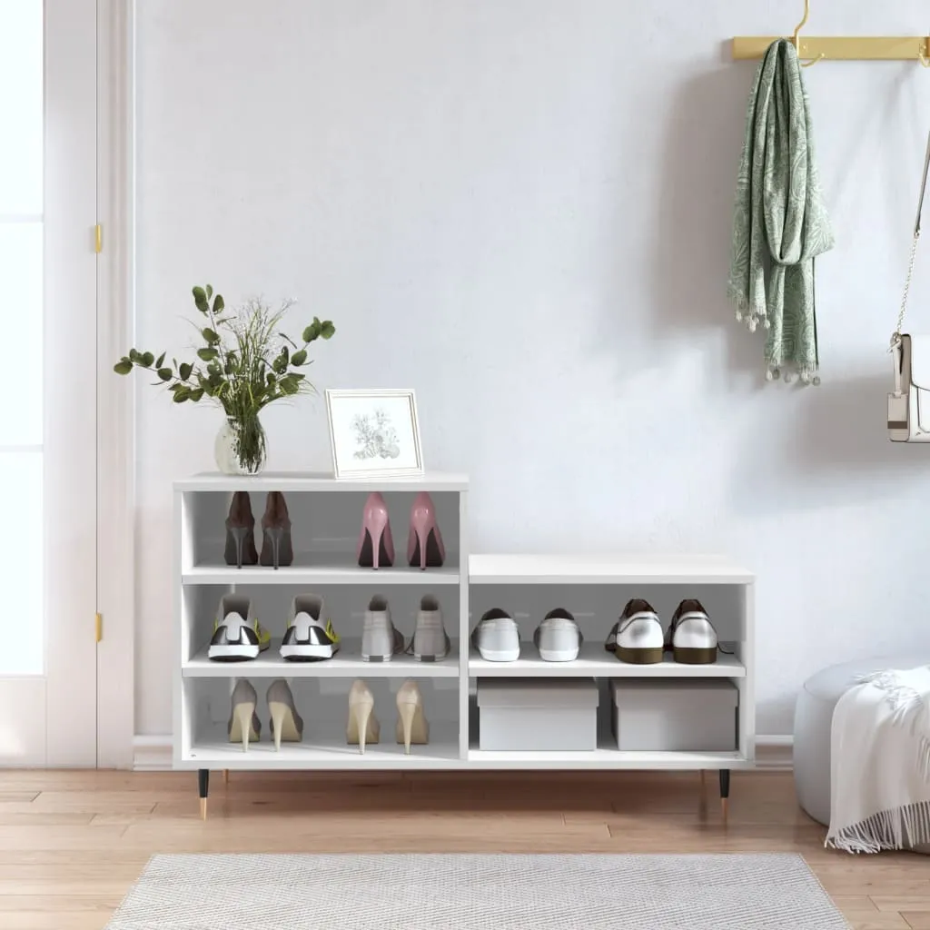 vidaXL Ormarić za cipele sjajni bijeli 102x36x60 cm konstruirano drvo - Venlo