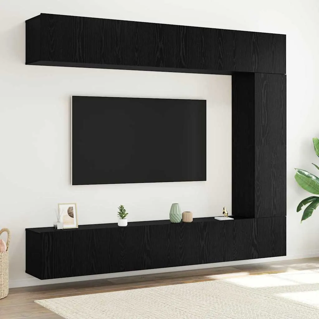 vidaXL Set TV komoda 5 kom. Crni hrast Konstruirano drvo - Venlo
