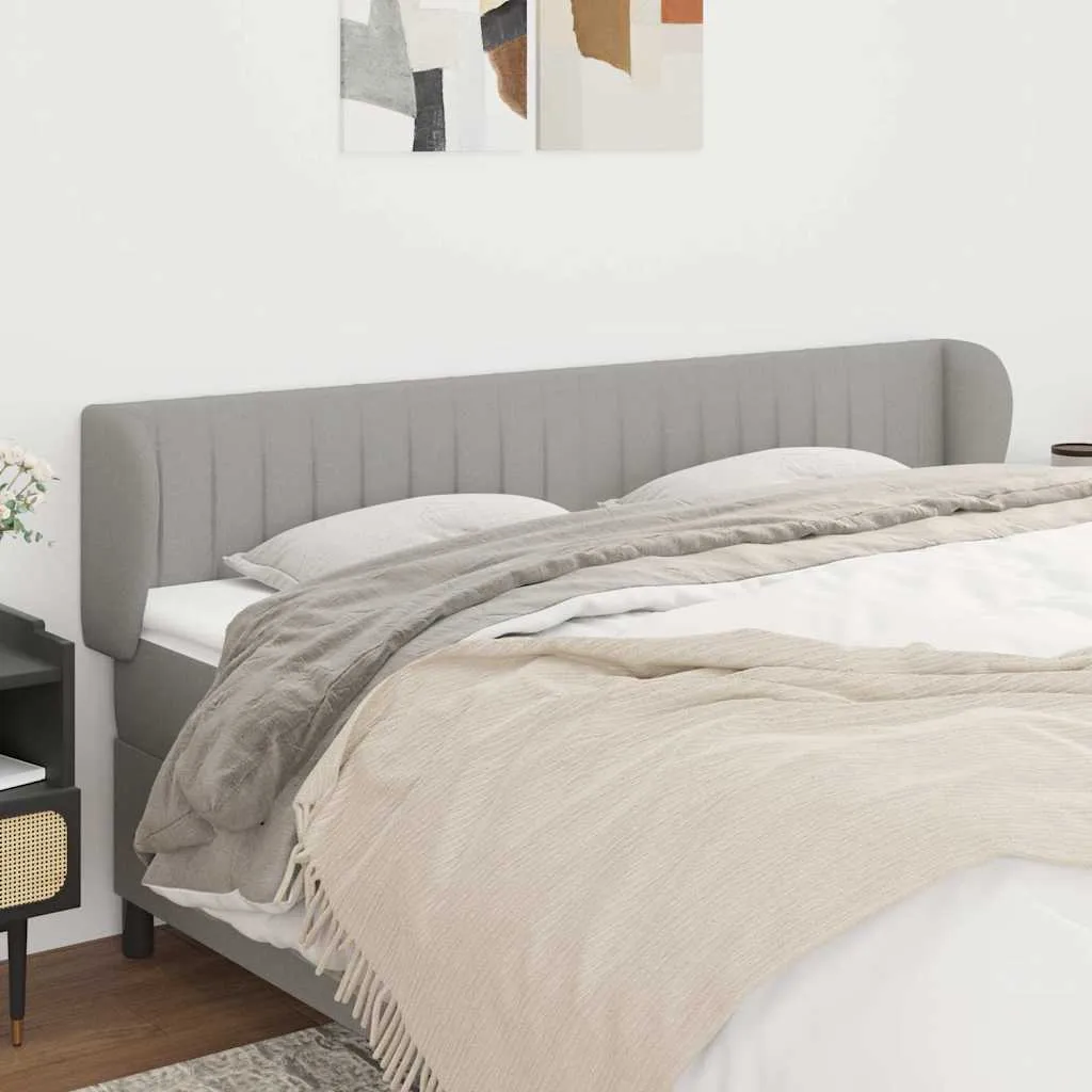 vidaXL Uzglavlje s ušima svjetlosivo 163x23x78/88 cm od tkanine - Venlo