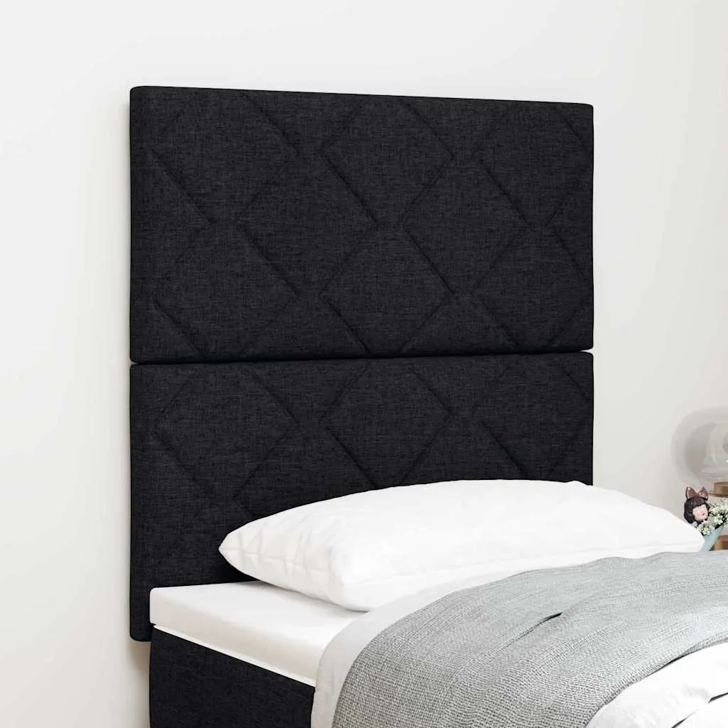 vidaXL LED glava kreveta Crna tkanina - Venlo