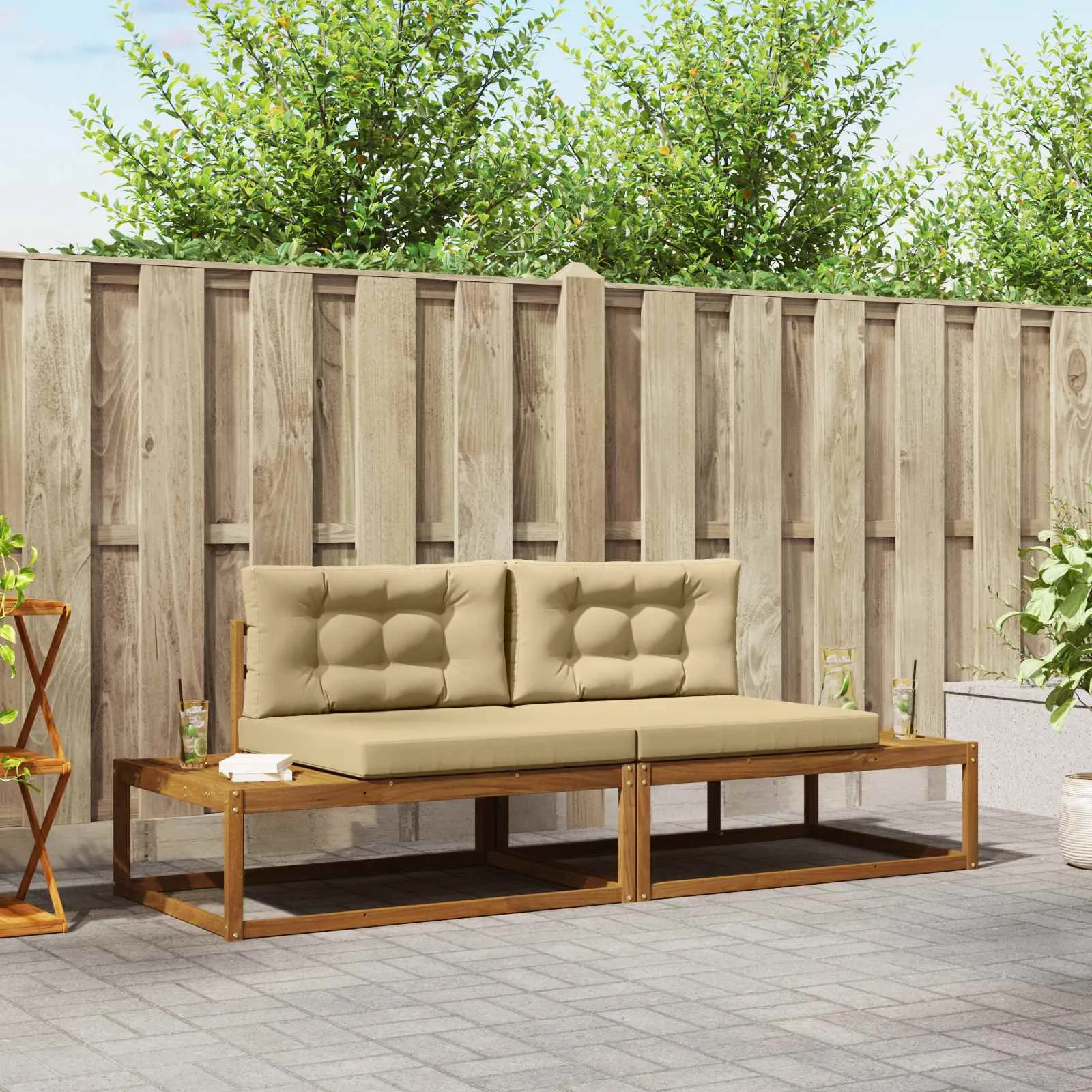 vidaXL Set vanjskih sofa Čvrsto drvo akacije i poliester - Venlo