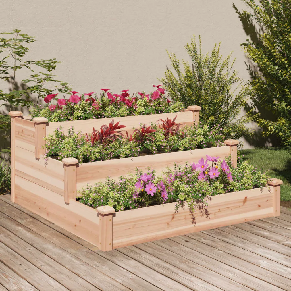 vidaXL Povišena vrtna gredica 120 x 120 x 56 cm od masivne jelovine - Venlo