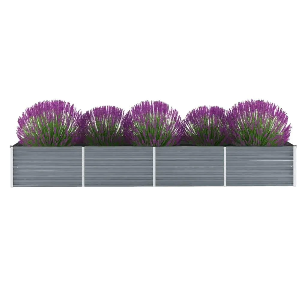 vidaXL Vrtna sadilica od pocinčanog čelika 320 x 80 x 45 cm siva - Venlo