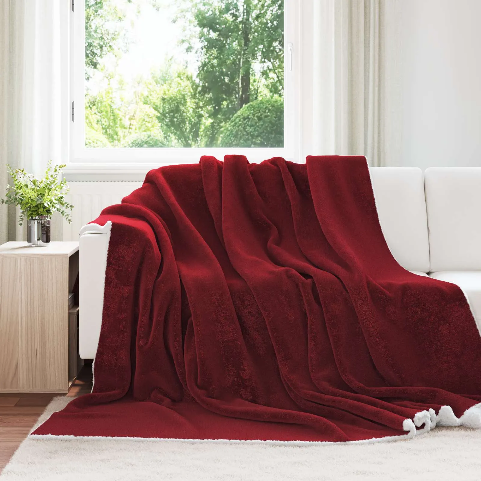 vidaXL Dekica Bordeaux Crvena 240 x 270 cm 3.17 kg Runo - Venlo