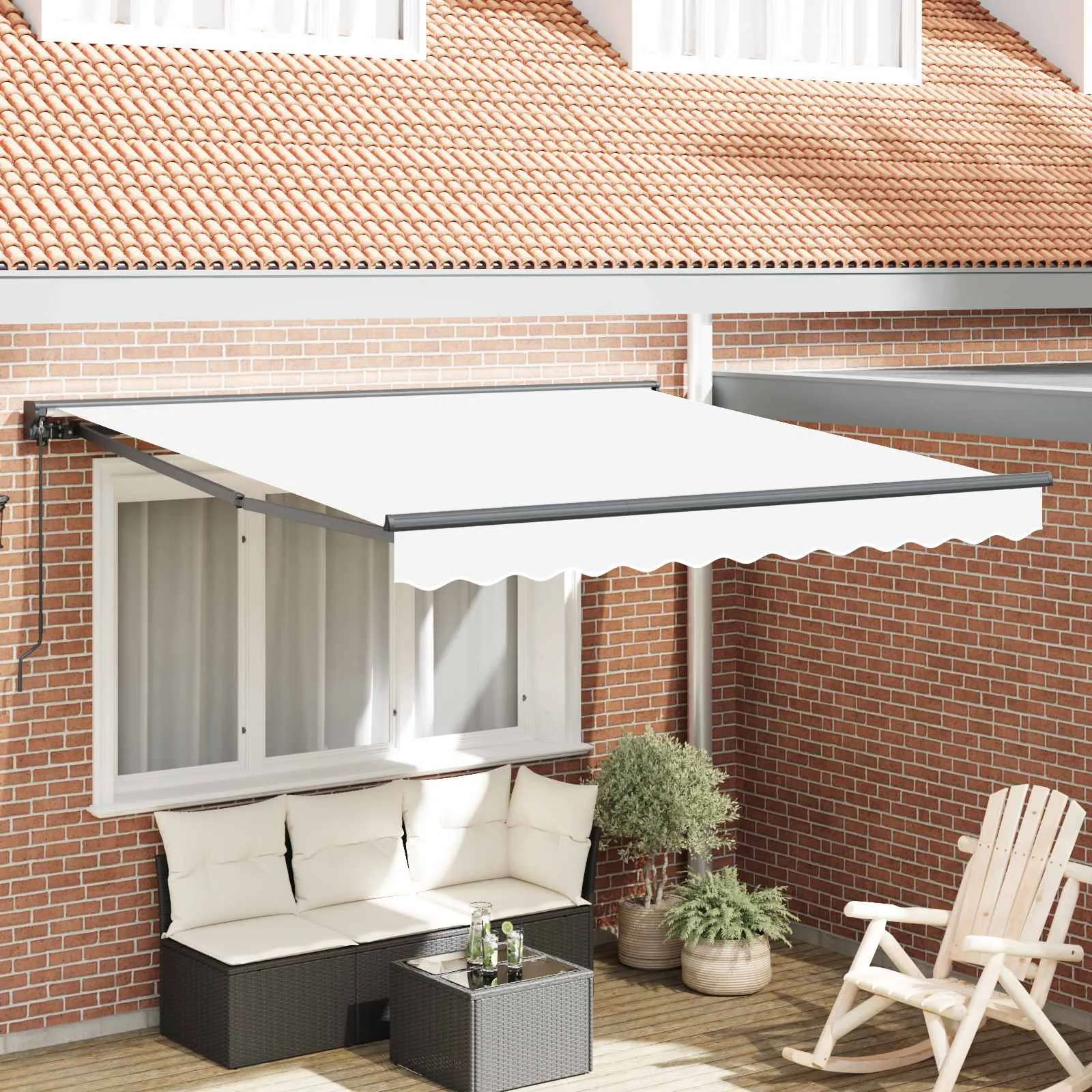 vidaXL Okvir tende Bijela 350 x 250 cm Poliester s PU premazom - Venlo