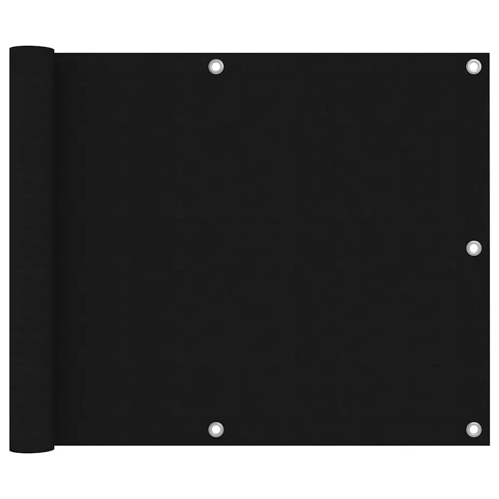 vidaXL Balkonski zastor crni 75 x 400 cm od tkanine Oxford - Venlo