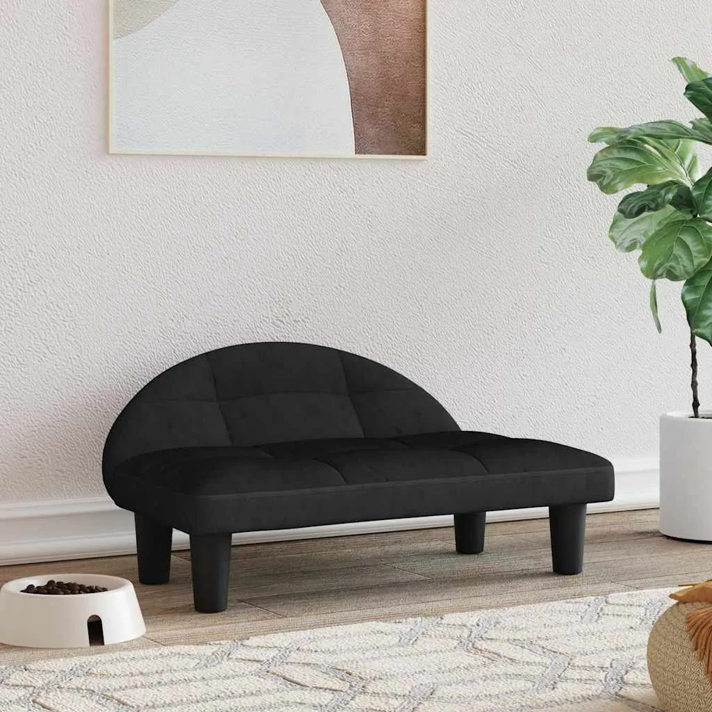 vidaxl krevet za pse crni 70x52x30 cm baršunasti - slika 1