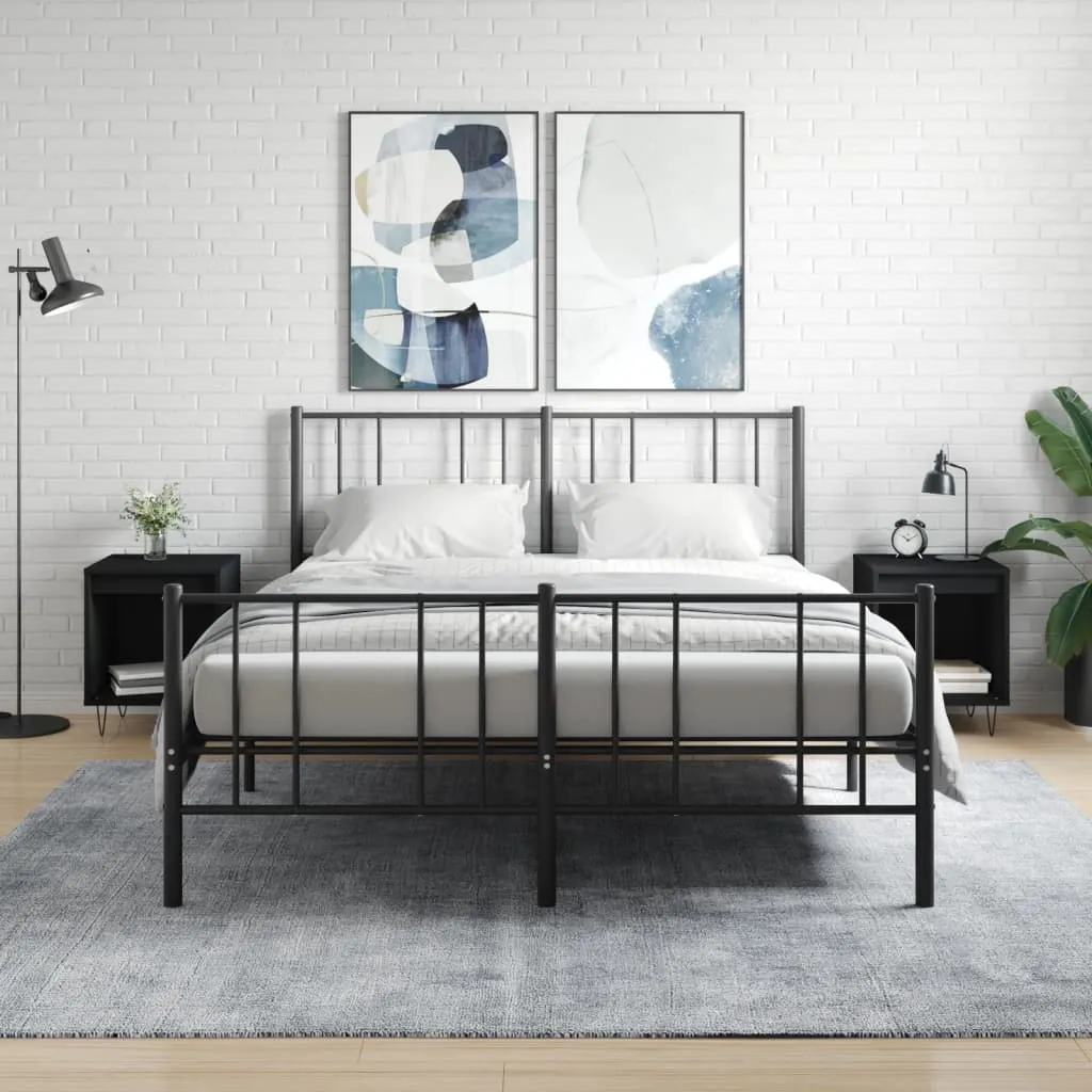 vidaXL Noćni ormarići 2 kom crni 40x35x50 cm od konstruiranog drva - Venlo