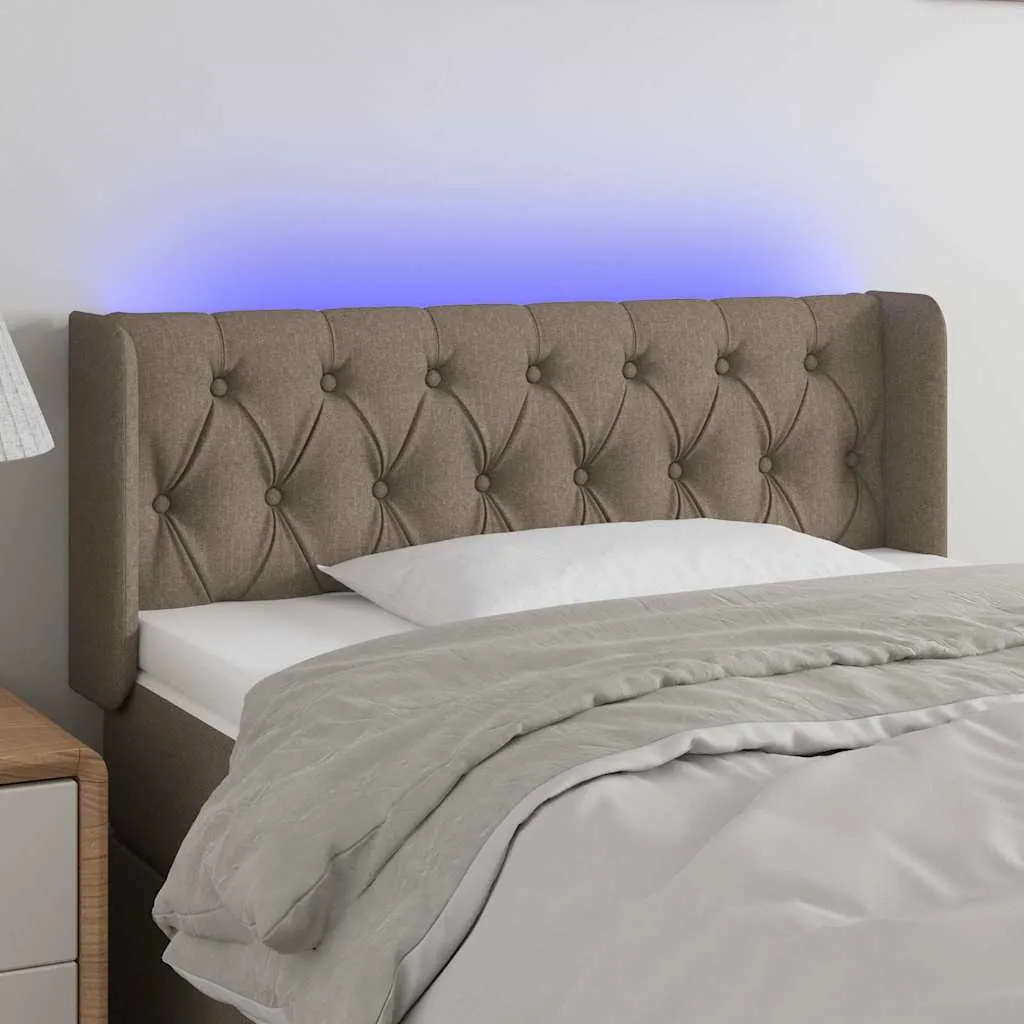 vidaXL LED uzglavlje smeđesivo 93x16x78/88 cm od tkanine - Venlo