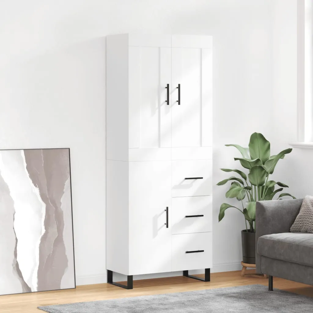 vidaXL Visoka komoda bijela 69,5x34x180 cm konstruirano drvo - Venlo
