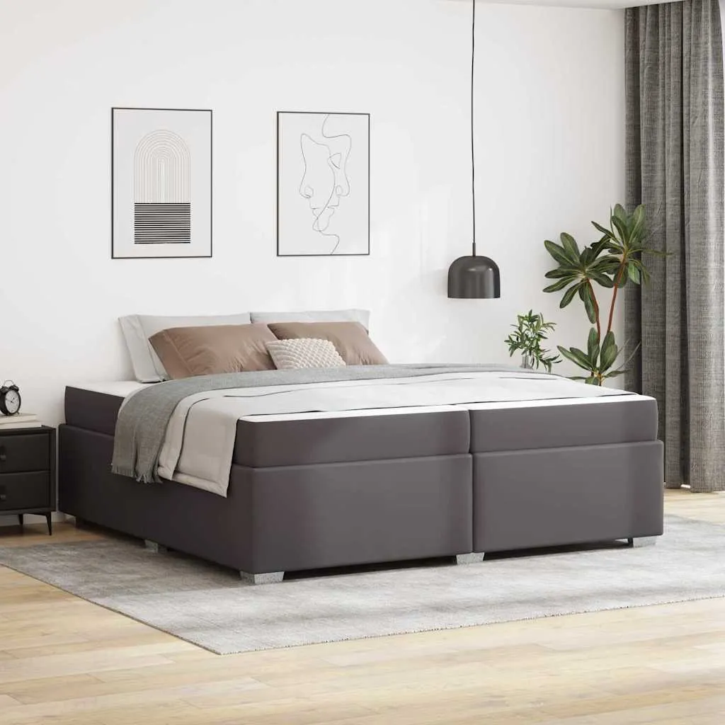 vidaXL Krevetna konstrukcija Siva 200 x 200 cm PVC - Venlo