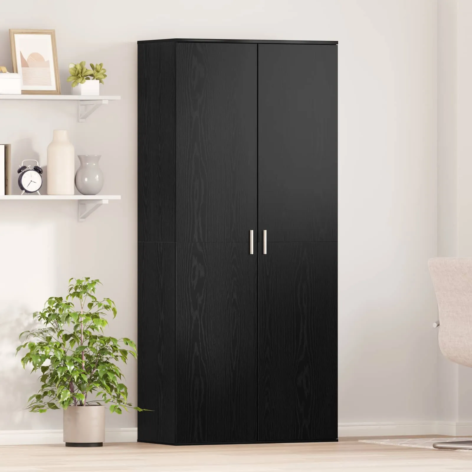 vidaXL Highboard 80 x 39 x 178 cm Konstruirano drvo Crni hrast - Venlo