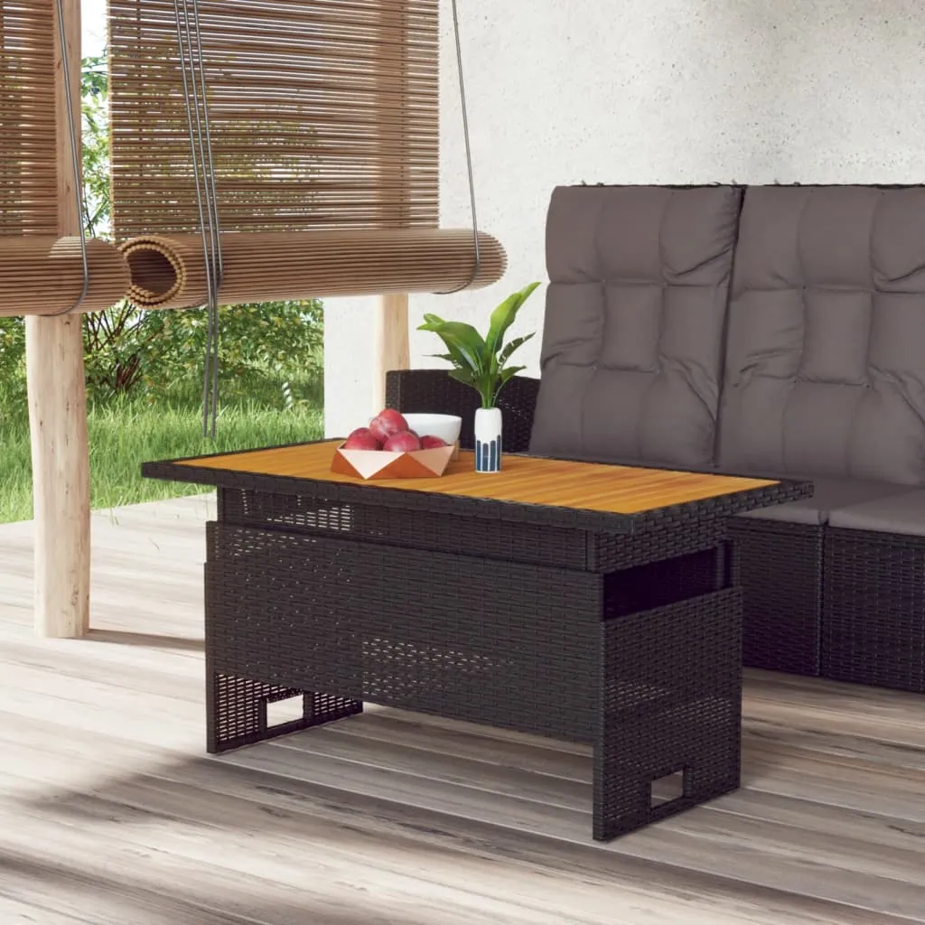 vidaXL Vrtni stol crni 100x50x43/63 cm od drva bagrema i poliratana - Venlo