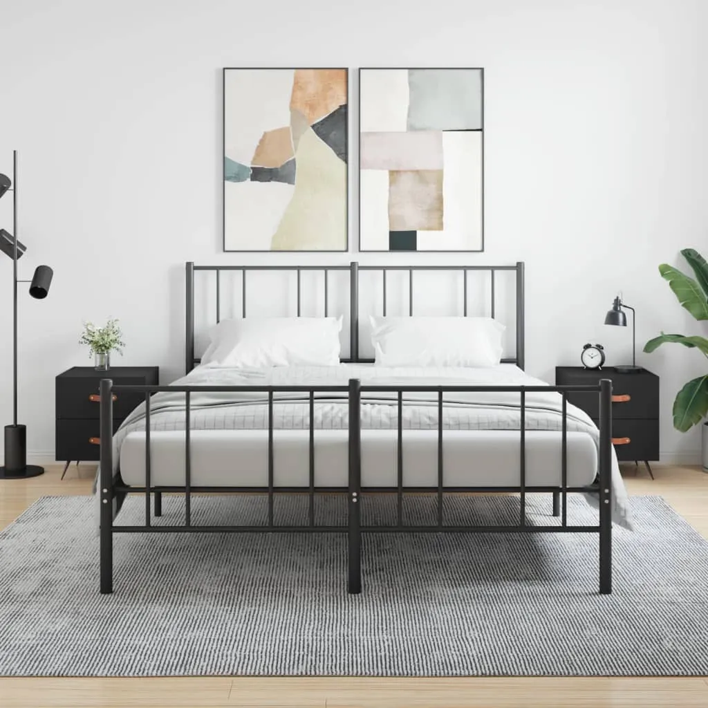 vidaXL Noćni ormarići 2 kom crni 40 x 35 x 47,5 cm konstruirano drvo - Venlo