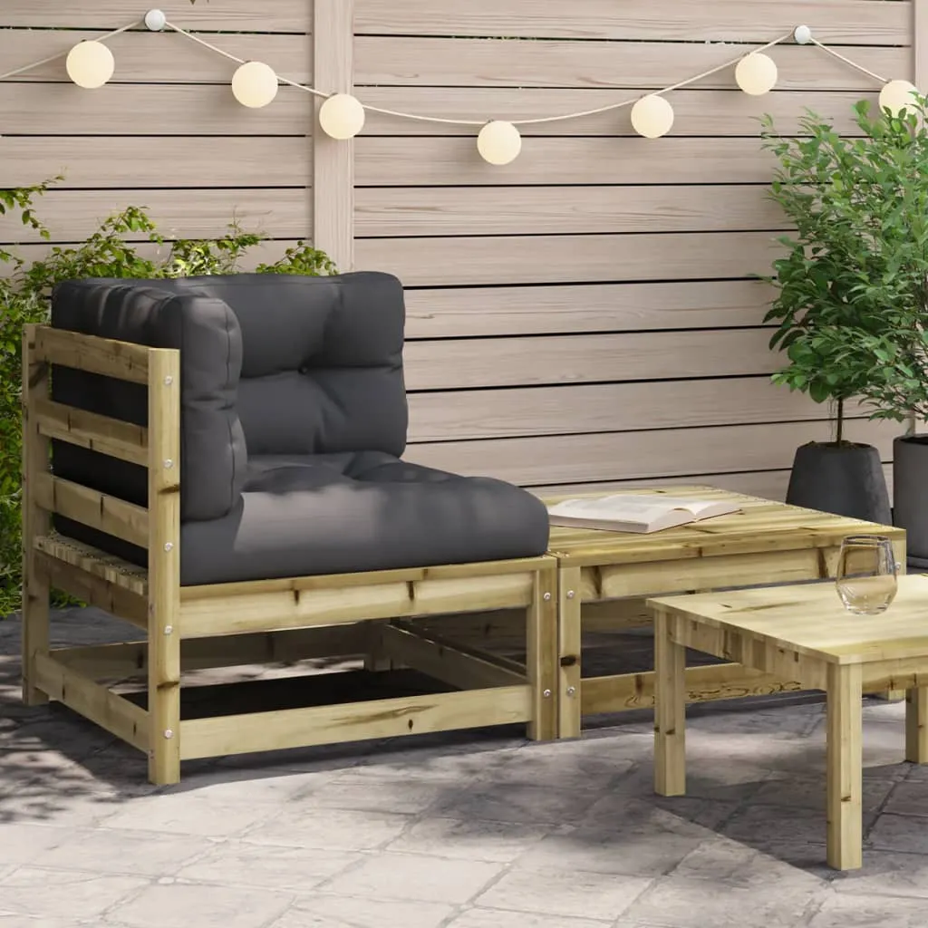 vidaXL Kutna vrtna sofa s jastucima i tabureom - Venlo