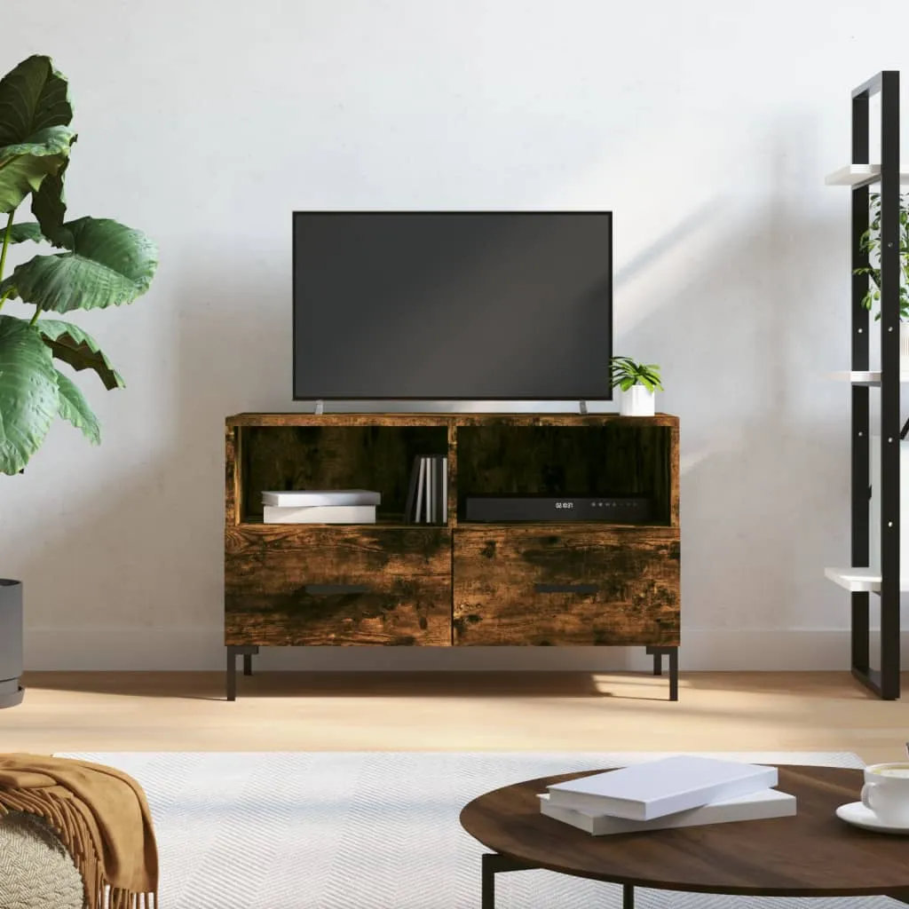 vidaXL TV ormarić dimljeni hrast 80 x 36 x 50 cm konstruirano drvo - Venlo