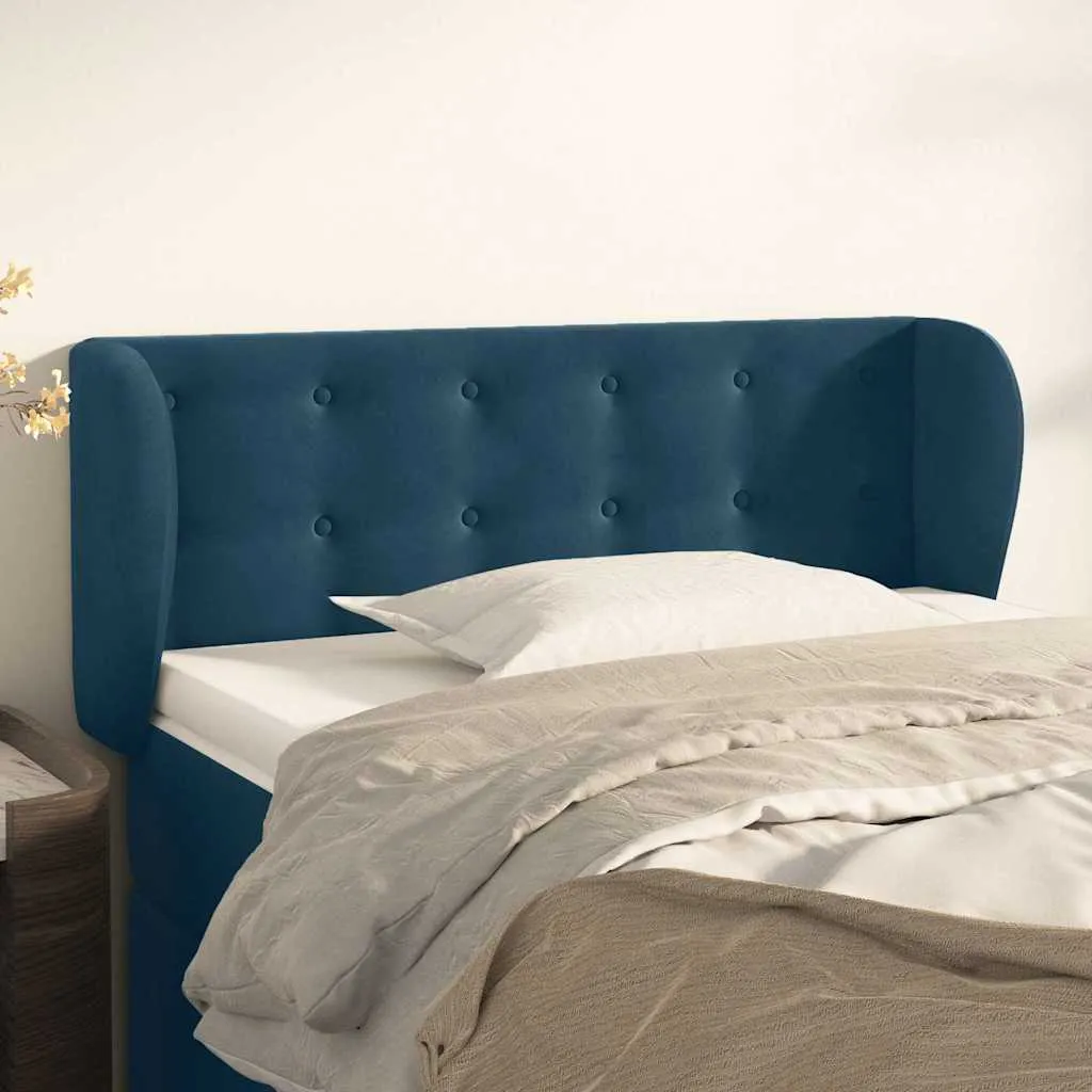 vidaXL Uzglavlje s ušima tamnoplavo 83x23x78/88 cm baršunasto - Venlo