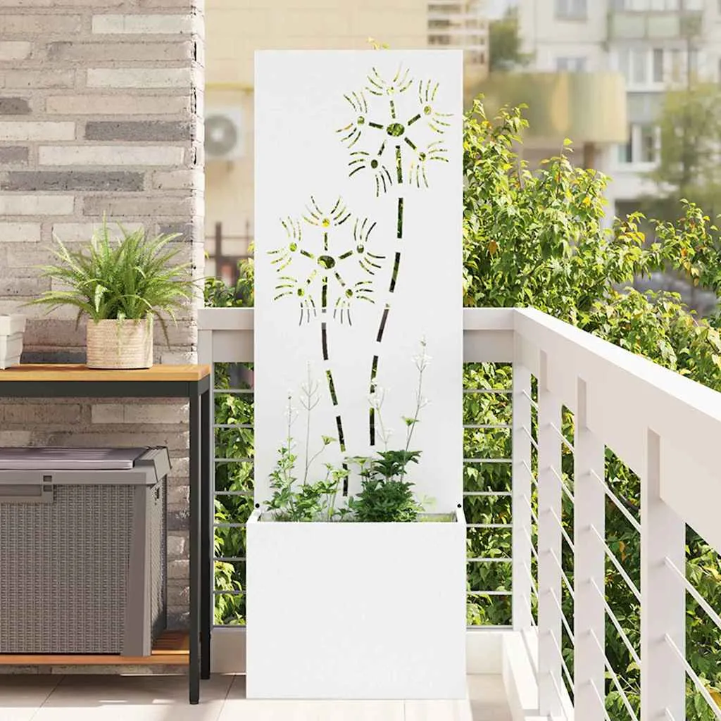 vidaxl privatnost u vrtu cvjetni bijelo 50 x 32 x 150 cm - slika 1